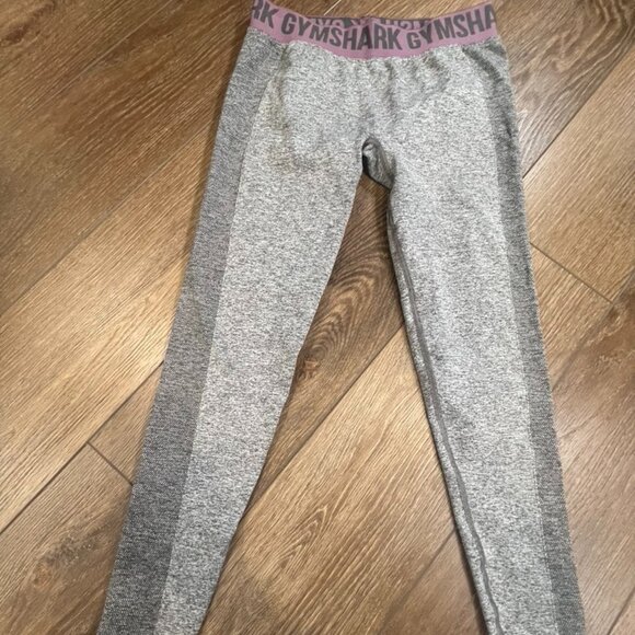 Gymshark Flex Low Rise Women's Leggings Gray/Purple, Size Large Stretch, Contour - Picture 1 of 9